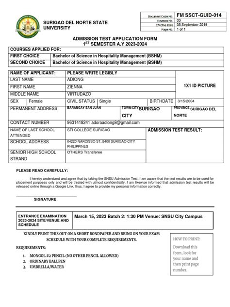 fghemis request form|Surigao del Norte State University.